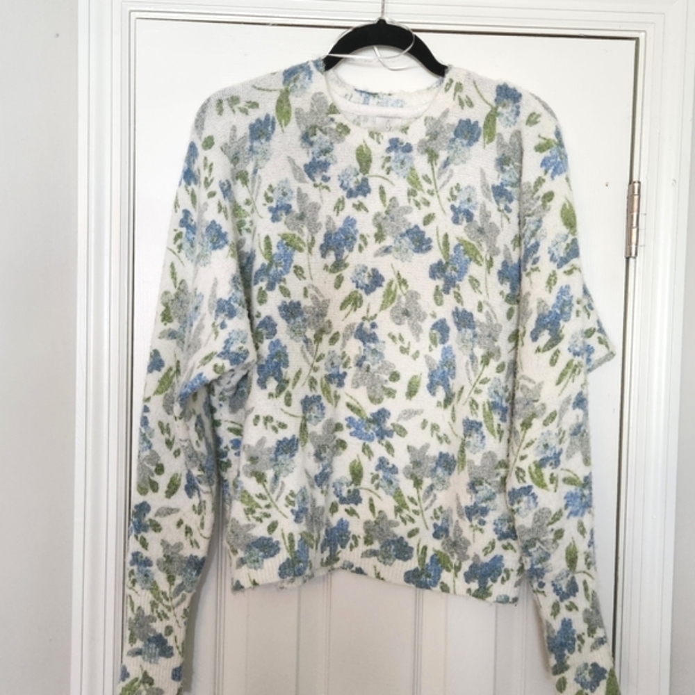 Joie Floral Oversized Sweater Size XS